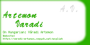 artemon varadi business card